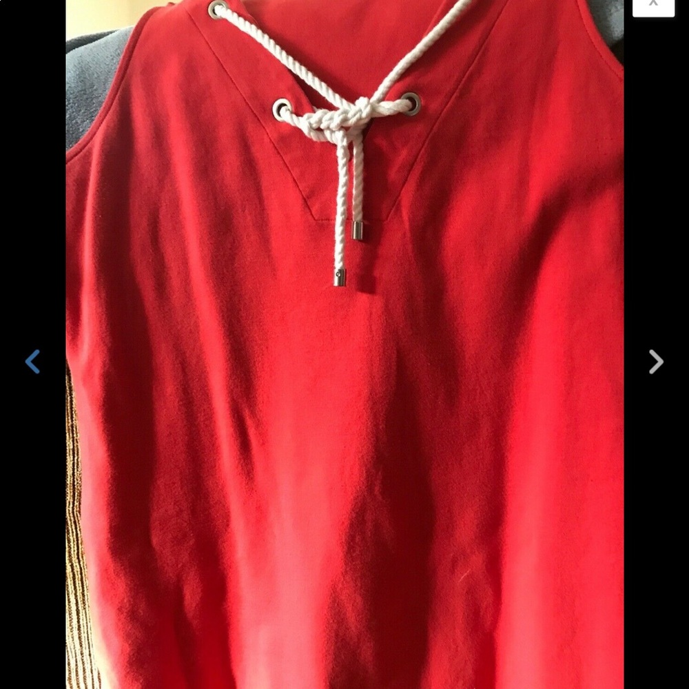 Nautica size Medium front tie dress (coral red) - Picture 3 of 5